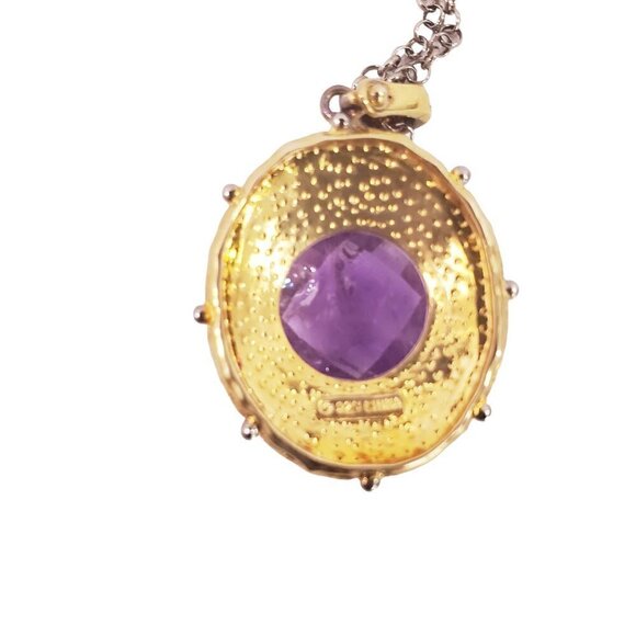 HSN Gold Vermeil .925 Sterling Silver Amethyst Pendant & Necklace - Picture 12 of 16